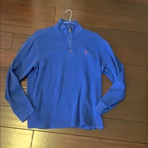 Blue polo half zip